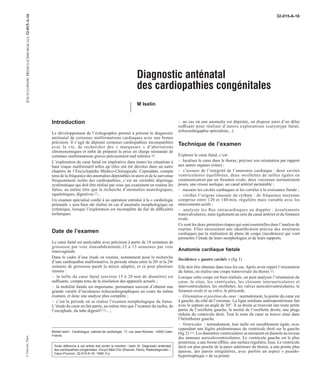 Diagnostic anténatal des cardiopathies congénitales | PDF