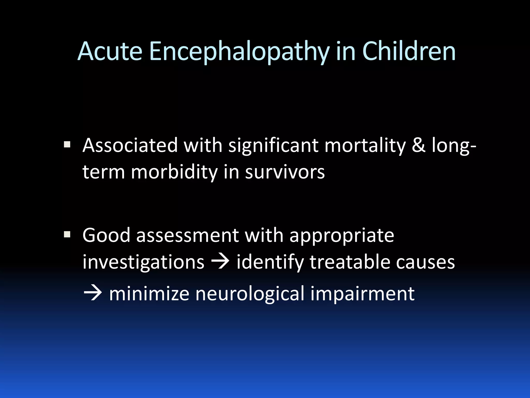 Diagnostic approach to acute encephalopathy | PDF