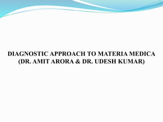 DIAGNOSTIC APPROACH TO MATERIA MEDICA 
(DR. AMIT ARORA & DR. UDESH KUMAR) 
 
