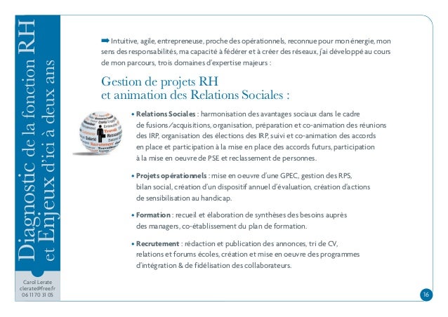 Diagnostic de la fonction rh et enjeux d'ici à deux ans carol lerate