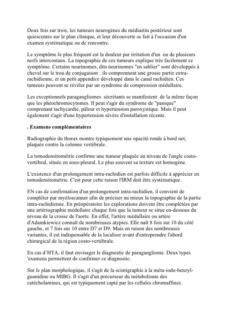 Diagnostic Des Tumeurs Mediastinales