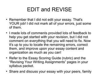 Revise and edit my essay image