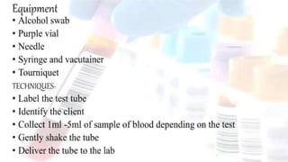 Diagnostic Blood Testing Procedures   and comprehensive