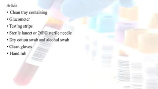 Diagnostic Blood Testing Procedures   and comprehensive