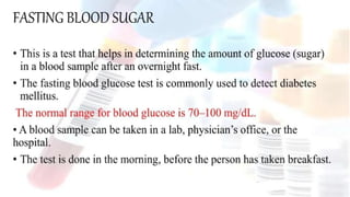 Diagnostic Blood Testing Procedures   and comprehensive