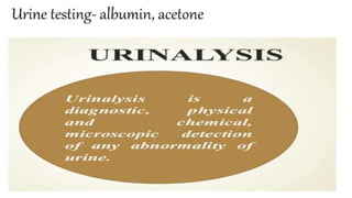 Diagnostic Blood Testing Procedures   and comprehensive
