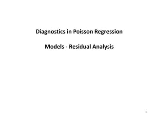 1
Diagnostics in Poisson Regression
Models - Residual Analysis
 