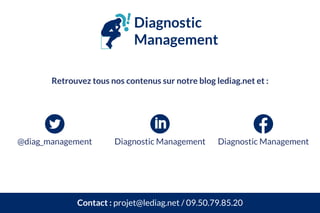 Retrouvez tous nos contenus sur notre blog lediag.net et :
@diag_management Diagnostic Management Diagnostic Management
Contact : projet@lediag.net / 09.50.79.85.20
 