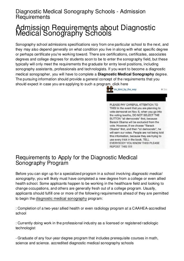 Diagnostic Medical Sonography Schools Admission Requirements