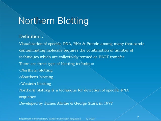northern blotting procedure steps northern blotting procedure steps