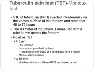 Tst/ppd Diagnostic modalities in tuberculosis | PPTX