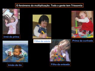 O fenómeno da multiplicação: Toda a gente tem Trissomia Prima da cunhada Irmã da prima Filha do sócio Irmão do tio Filha da enteada 
