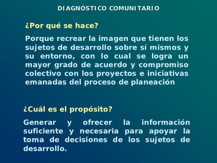 Diagnostico Comunitario Diagnostico Comunitario
