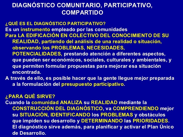 Diagnostico comunitario 04 marzo 2012