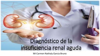 Diagnóstico de la
insuficiencia renal aguda
MI Carmen Nathaly Garcia Bruno
 