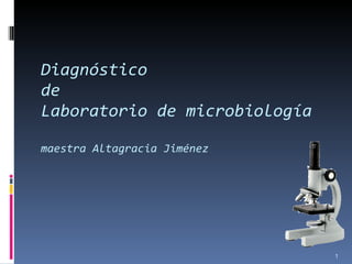 Diagnóstico  de  Laboratorio de microbiología maestra Altagracia Jiménez  