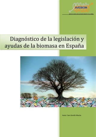AVEBIOM




  Diagnóstico de la legislación y
ayudas de la biomasa en España




                        Autor: Sara Sendín Macías
 