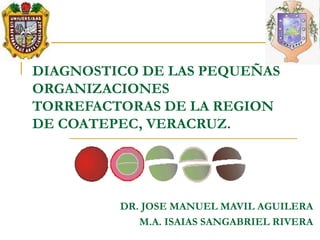 DIAGNOSTICO DE LAS PEQUEÑAS
ORGANIZACIONES
TORREFACTORAS DE LA REGION
DE COATEPEC, VERACRUZ.




         DR. JOSE MANUEL MAVIL AGUILERA
            M.A. ISAIAS SANGABRIEL RIVERA
 