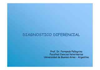 ENFERMEDADES
ESPINALES/MEDULARES
Prof. Dr. Fernando Pellegrino
Facultad Ciencias Veterinarias
Universidad de Buenos Aires - Argentina
DIAGNOSTICO DIFERENCIAL
 
