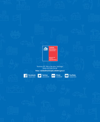 DE RESULTADOS
CALIDAD DE LA GESTIÓN MUNICIPAL
NACIONAL2015
ANÁLISIS
DIAGNÓSTICO
ANÁLISISDERESULTADOSDIAGNÓSTICONACIONAL2015.CALIDADDELAGESTIÓNMUNICIPAL
Teatinos 92, 2do y 3er piso. Santiago.
Fono (2)2 636 36 00
http://calidadmunicipal.subdere.gov.cl
 