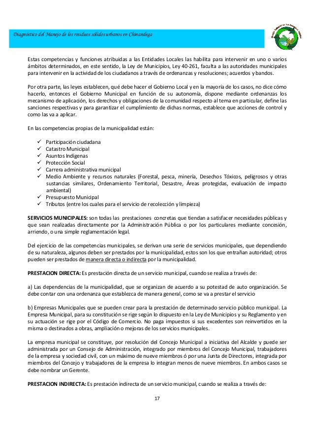 Diagnostico residuos solidos Chinandega