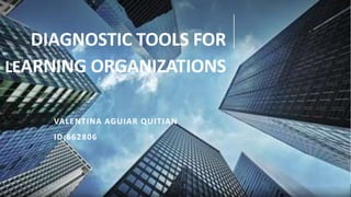 DIAGNOSTIC TOOLS FOR
LEARNING ORGANIZATIONS
VALENTINA AGUIAR QUITIAN
ID:662806
 