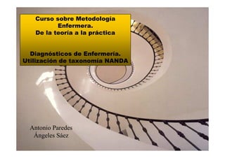 Curso sobre Metodología
          Enfermera.
   De la teoría a la práctica


  Diagnósticos de Enfermería.
Utilización de taxonomía NANDA




  Antonio Paredes
   Ángeles Sáez
 