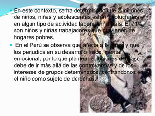    La crisis económica expresada en la falta de empleo adecuado, así como la disminución del acceso a salud, educación y vivienda, generó condiciones para el surgimiento de un mayor número de trabajadores ambulantes de diversos lugares de Lima.