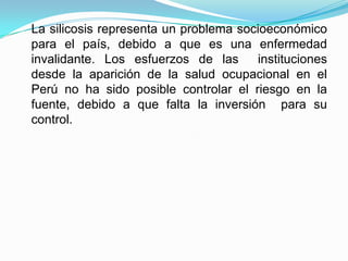    Quienes desarrollan esta actividad son en su mayoría grupos de familias, quienes se encuentran expuestas a condiciones infrahumanas y de alto riesgo para la salud, favoreciendo la ocurrencia de enfermedades infectocontagiosas y enfermedades ocupacionales (neumoconiosis).  Se realiza en distintas regiones del país principalmente.