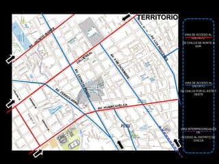 Existen vías locales principales y secundarios. Para considerar estas vías tomamos en cuenta el cuadro de habilitación urbana del reglamento nacional de edificaciones.