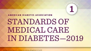Diabetes Mellitus. Diagnóstico y clasificación (ADA 2019) | PPTX