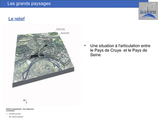 Les grands paysages Le relief Une situation à l'articulation entre  le Pays de Cruye  et le Pays de Seine 