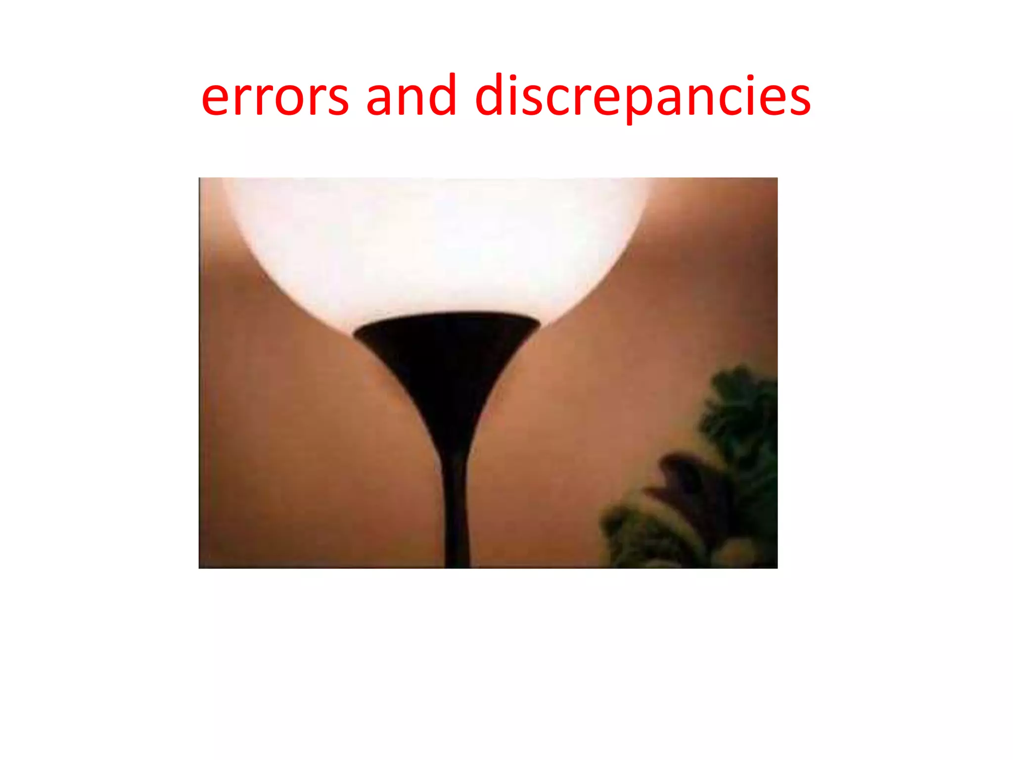 errors and discrepancies
 