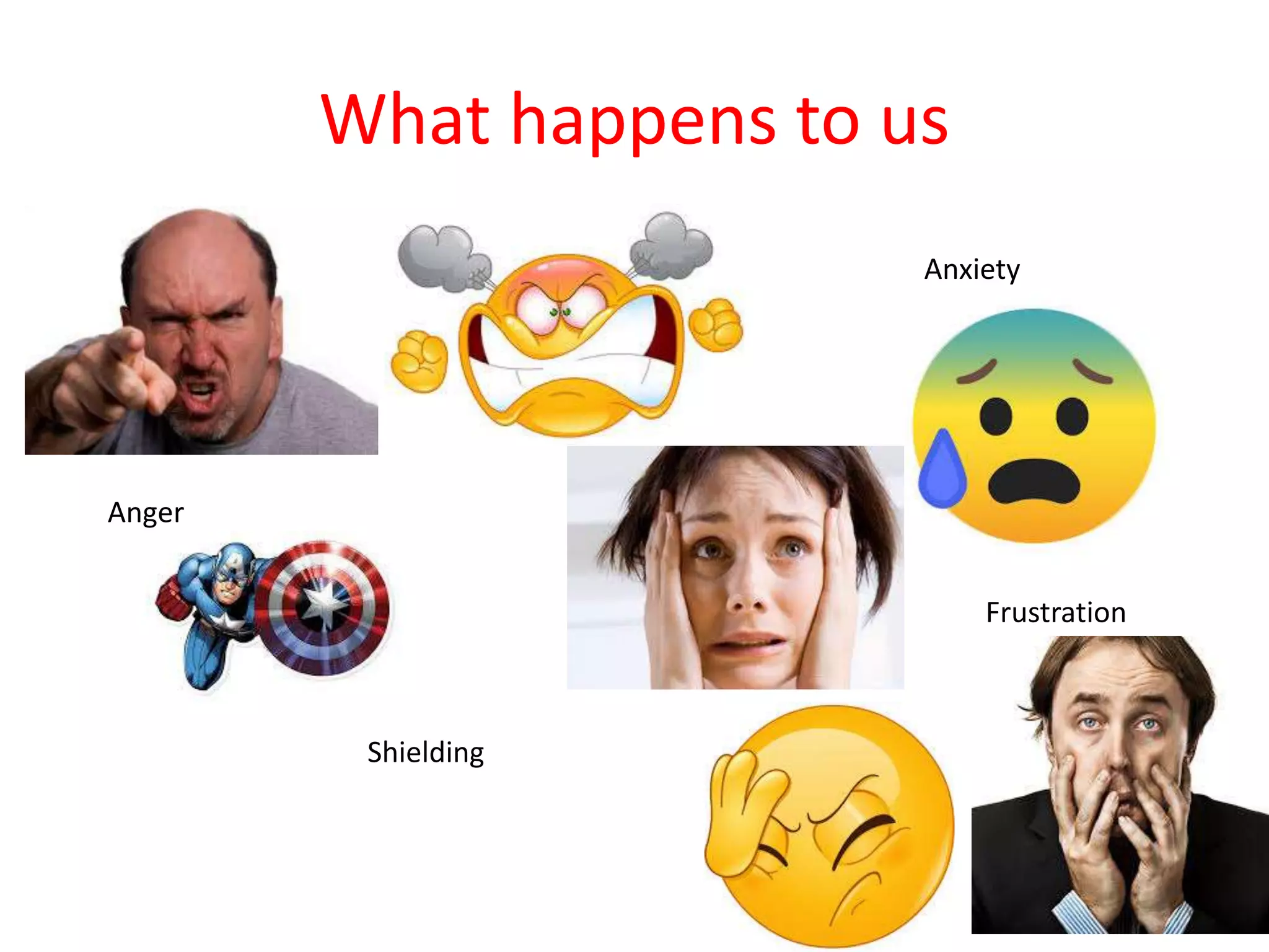 What happens to us
Anger
Shielding
Anxiety
Frustration
 