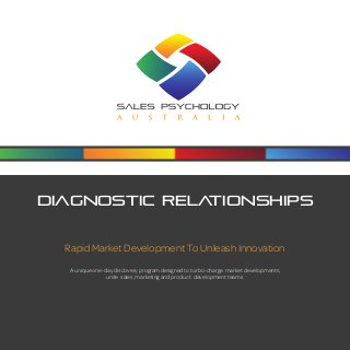 Diagnostic Relationships


  Rapid Market Development To Unleash Innovation
  A unique one-day discovery program designed to turbo-charge market developments,
                unite sales, marketing and product development teams.
 