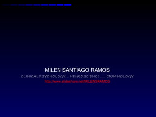 DIAGNOSTICS DIAGNOSTICS ESTABLISHED TOOLS AND RECENT ADVANCES ANTISOCIAL PERSONALITY DISORDER established tools and  recent advances  ANTISOCIAL PERSONALITY  DISORDER  MILEN SANTIAGO RAMOS CLINICAL PSYCHOLOGY… NEUROSCIENCE ….. CRIMINOLOGY http://www.slideshare.net/MILENSRAMOS 