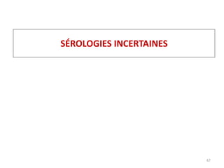 SÉROLOGIES INCERTAINES
67
 