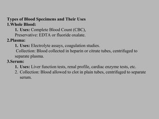 Comprehensive Guide to Specimen Collection and Biochemical Analysis in ...
