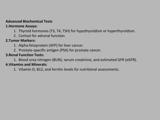Comprehensive Guide to Specimen Collection and Biochemical Analysis in ...