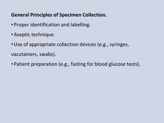 Comprehensive Guide to Specimen Collection and Biochemical Analysis in ...