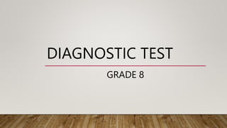 DIAGNOSTIC TEST
GRADE 8
 