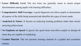 Less Emphasis On Testing Beyond Marks: The Power of Diagnostic Tests in Classrooms | PPTX