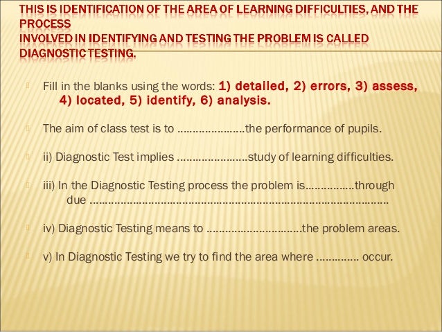Diagnostic Test Meaning In Education