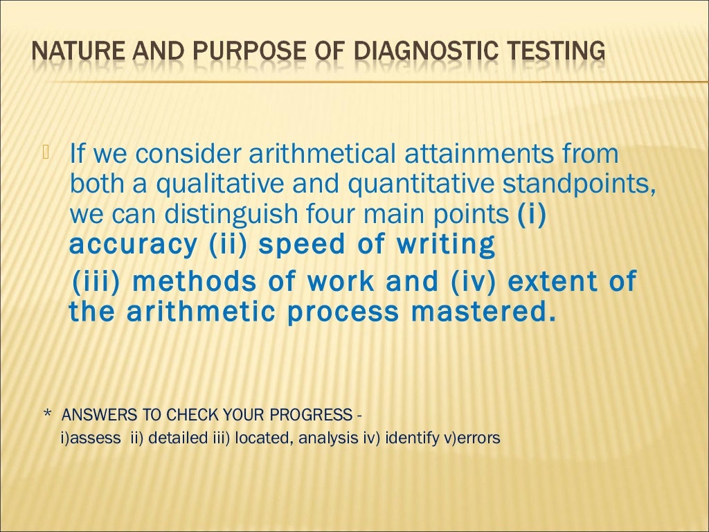 Diagnostic testing & remedial teaching