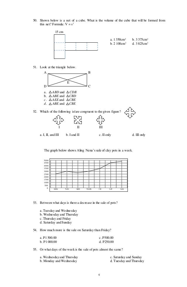 Diagnostic test (math vi)