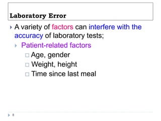 Lab Test Error Diagnostic Tests. Interpretation of lab test | PPTX
