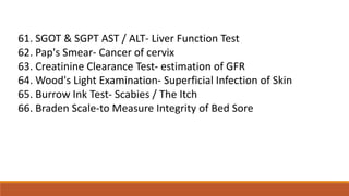 Diagnostic tests & diseases (Medical and Nursing Lab. Diagnostic Test ...