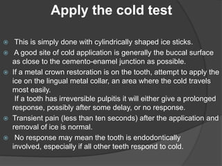Diagnostic tests in operative dentistry | PPTX