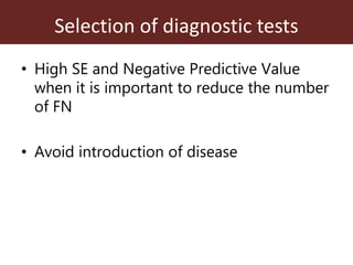 Assessing the performance of diagnostic tests