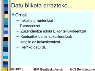 09/10/13 HNP Berritzeko lanak G02 Berritzegunek15
Datu bilketa errazteko...
? Orriak
C Irakasle arruntentzat
C Tutoreentzat
C Zuzendaritza edota E konteilukideentzat
C Kontseilukide ez irakasleentzak
C langile ez irakasleentzat
C Herriko datu SL
 